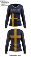 Pusch Ridge Christian Academy Upper School Cheer 62577727 Women's Long Sleeve V-neck Shirt - 41