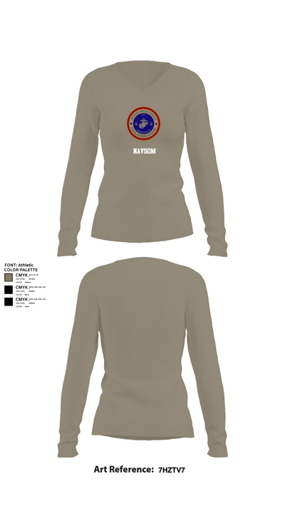 Navsom 61939478 Women's Long Sleeve V-neck Shirt - 62