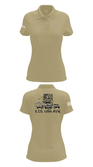 Womens Short Sleeve Performance Polo, B Co. 1-126AVN, Army, Teamtime, Team time, sublimation, custom sports apparel, team uniforms, spirit wear, spiritwear, sports uniforms, custom shirts, team store, custom team store, fundraiser sports, apparel fundraiser
