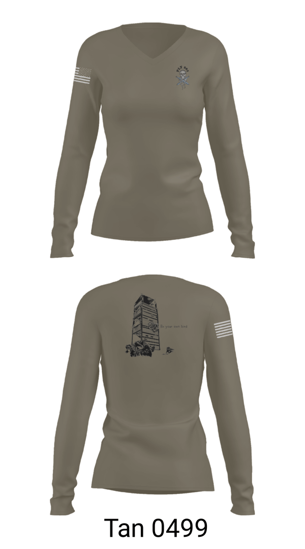 Women's Long Sleeve Vneck Shirt, EODMU2 PLT 201, Navy, Teamtime, Team time, sublimation, custom sports apparel, team uniforms, spirit wear, spiritwear, sports uniforms, custom shirts, team store, custom team store, fundraiser sports, apparel fundraiser