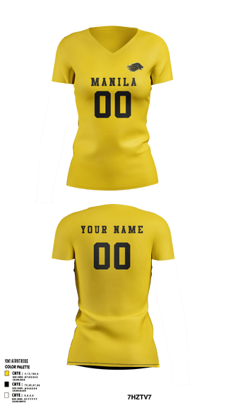 Women's Short Sleeve Vneck Shirt, Manila Middle School Volleyball, Women's Volleyball, Teamtime, Team time, sublimation, custom sports apparel, team uniforms, spirit wear, spiritwear, sports uniforms, custom shirts, team store, custom team store, fundraiser sports, apparel fundraiser