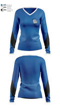 Woodburn Bulldogs 46725617 Women's Long Sleeve V-neck Shirt - 1