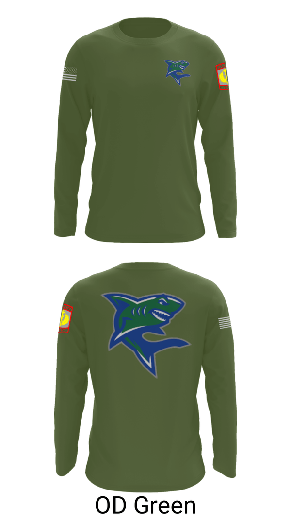 Long Sleeve Performance Shirt, Bullshark Battalion, Army, Teamtime, Team time, sublimation, custom sports apparel, team uniforms, spirit wear, spiritwear, sports uniforms, custom shirts, team store, custom team store, fundraiser sports, apparel fundraiser