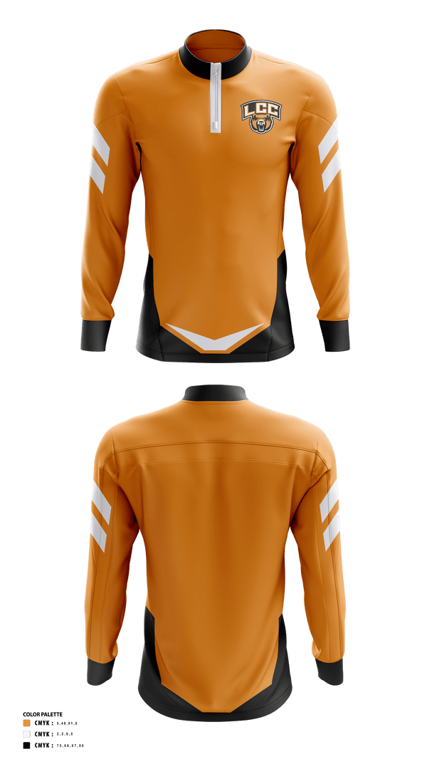 Quarter Zip Jacket, LCC Bears, Golf, Teamtime, Team time, sublimation, custom sports apparel, team uniforms, spirit wear, spiritwear, sports uniforms, custom shirts, team store, custom team store, fundraiser sports, apparel fundraiser