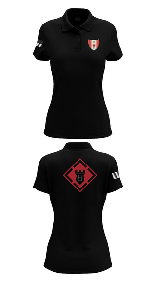 Womens Short Sleeve Performance Polo, 46th Engineer Battalion, Army, Teamtime, Team time, sublimation, custom sports apparel, team uniforms, spirit wear, spiritwear, sports uniforms, custom shirts, team store, custom team store, fundraiser sports, apparel fundraiser