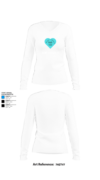 Womens Long Sleeve Vneck Shirt, Bark & Bougie LV, , Teamtime, Team time, sublimation, custom sports apparel, team uniforms, spirit wear, spiritwear, sports uniforms, custom shirts, team store, custom team store, fundraiser sports, apparel fundraiser