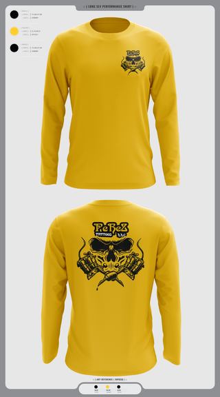 Long Sleeve Performance Shirt, PeReZ Tattoos, , Teamtime, Team time, sublimation, custom sports apparel, team uniforms, spirit wear, spiritwear, sports uniforms, custom shirts, team store, custom team store, fundraiser sports, apparel fundraiser