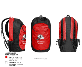 Gear Bag, Staunton High School Baseball, Baseball, Teamtime, Team time, sublimation, custom sports apparel, team uniforms, spirit wear, spiritwear, sports uniforms, custom shirts, team store, custom team store, fundraiser sports, apparel fundraiser