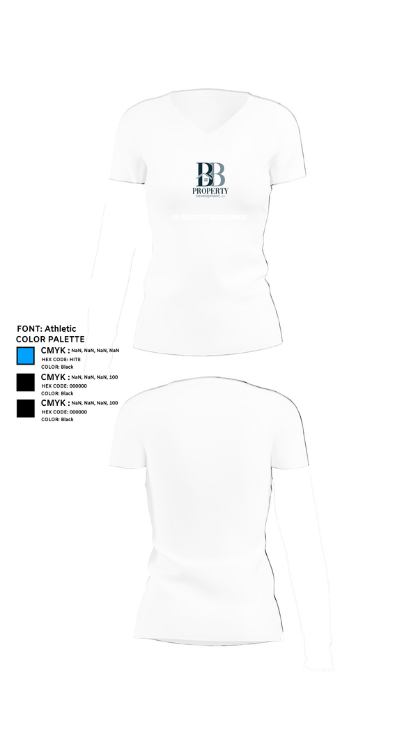 Womens Short Sleeve Vneck Shirt, BB PROPERTY DEVELOPMENT, , Teamtime, Team time, sublimation, custom sports apparel, team uniforms, spirit wear, spiritwear, sports uniforms, custom shirts, team store, custom team store, fundraiser sports, apparel fundraiser