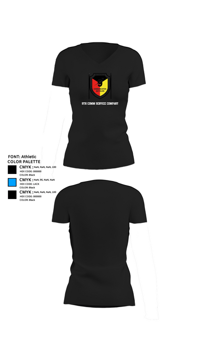 9th Comm Service company 88104614 Women's Short Sleeve V-neck Shirt - 24