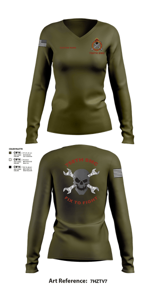 Women's Long Sleeve Vneck Shirt, 758th SMC, Army, Teamtime, Team time, sublimation, custom sports apparel, team uniforms, spirit wear, spiritwear, sports uniforms, custom shirts, team store, custom team store, fundraiser sports, apparel fundraiser