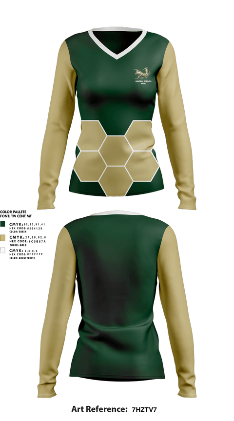 Womens Long Sleeve Vneck Shirt, Mineral Springs High School Band, Spirit Store, Teamtime, Team time, sublimation, custom sports apparel, team uniforms, spirit wear, spiritwear, sports uniforms, custom shirts, team store, custom team store, fundraiser sports, apparel fundraiser