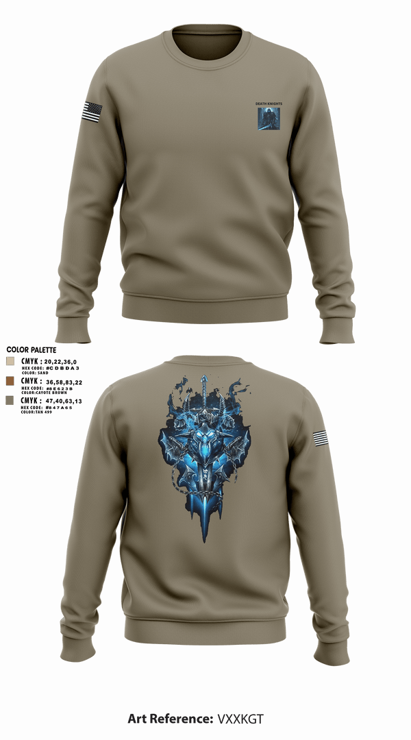 Crew Neck Sweatshirt, Death Knights, Army, Teamtime, Team time, sublimation, custom sports apparel, team uniforms, spirit wear, spiritwear, sports uniforms, custom shirts, team store, custom team store, fundraiser sports, apparel fundraiser