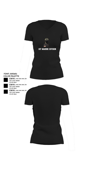 Womens Short Sleeve Vneck Shirt, 1st marine divison, , Teamtime, Team time, sublimation, custom sports apparel, team uniforms, spirit wear, spiritwear, sports uniforms, custom shirts, team store, custom team store, fundraiser sports, apparel fundraiser