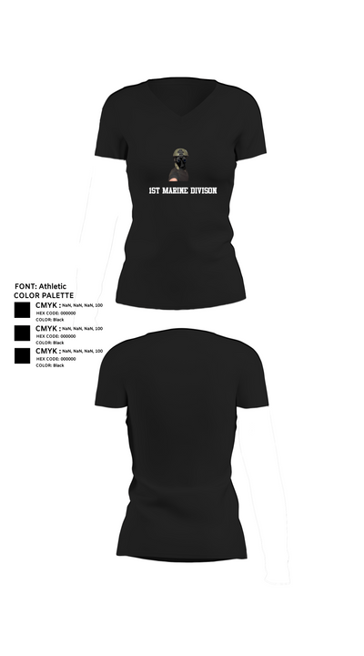 1st marine divison 61808262 Women's Short Sleeve V-neck Shirt - 24