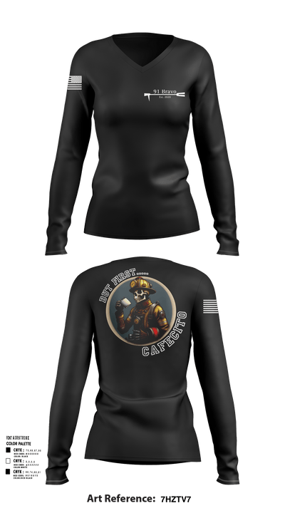 91 Bravo 3173818 Women's Long Sleeve V-neck Shirt - 118