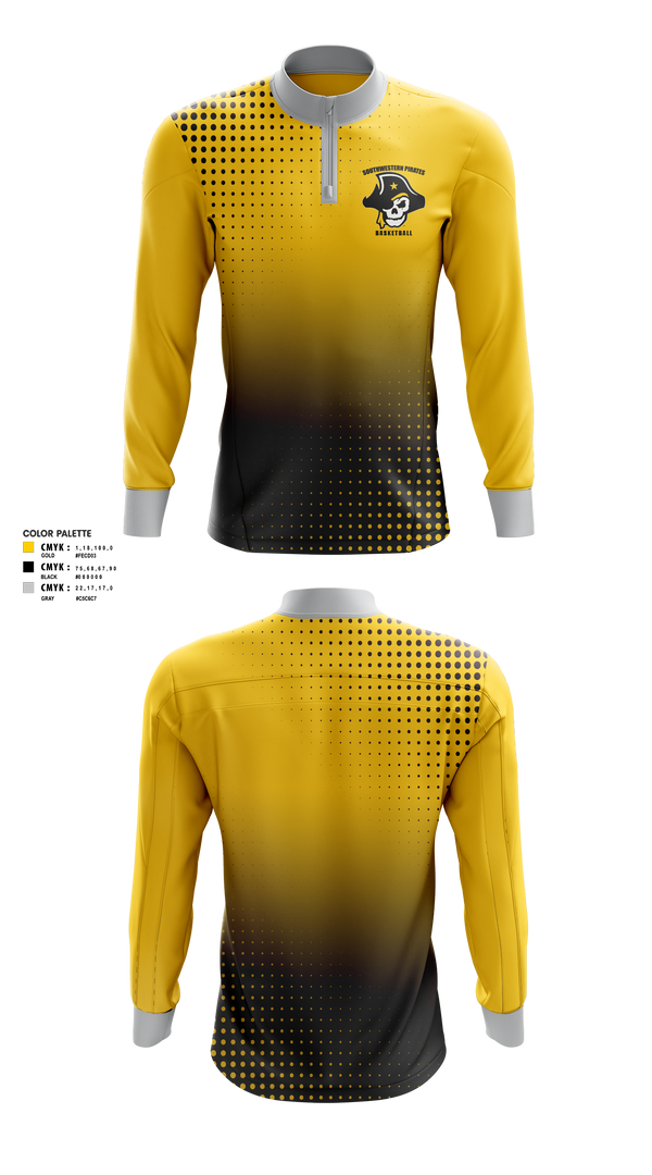 Quarter Zip Jacket, Southwestern Pirates, Women's Basketball, Teamtime, Team time, sublimation, custom sports apparel, team uniforms, spirit wear, spiritwear, sports uniforms, custom shirts, team store, custom team store, fundraiser sports, apparel fundraiser