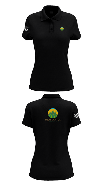 M&M Santos Outdoor Services 89521687 Women's Short Sleeve Performance Polo  - 36
