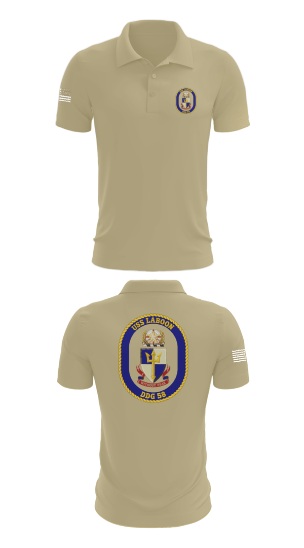 Short Sleeve Performance Polo, USS LABOON - DDG 58, Navy, Teamtime, Team time, sublimation, custom sports apparel, team uniforms, spirit wear, spiritwear, sports uniforms, custom shirts, team store, custom team store, fundraiser sports, apparel fundraiser