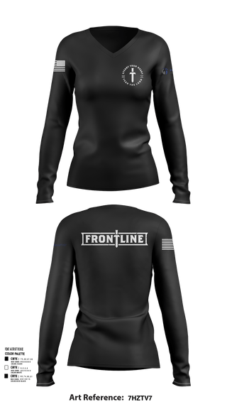 Womens Long Sleeve Vneck Shirt, Friends Baptist Church, , Teamtime, Team time, sublimation, custom sports apparel, team uniforms, spirit wear, spiritwear, sports uniforms, custom shirts, team store, custom team store, fundraiser sports, apparel fundraiser