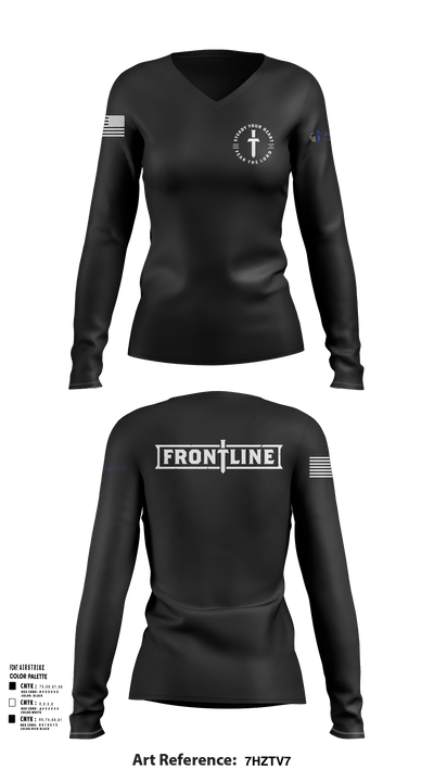 Friends Baptist Church 38718112 Women's Long Sleeve V-neck Shirt - 101
