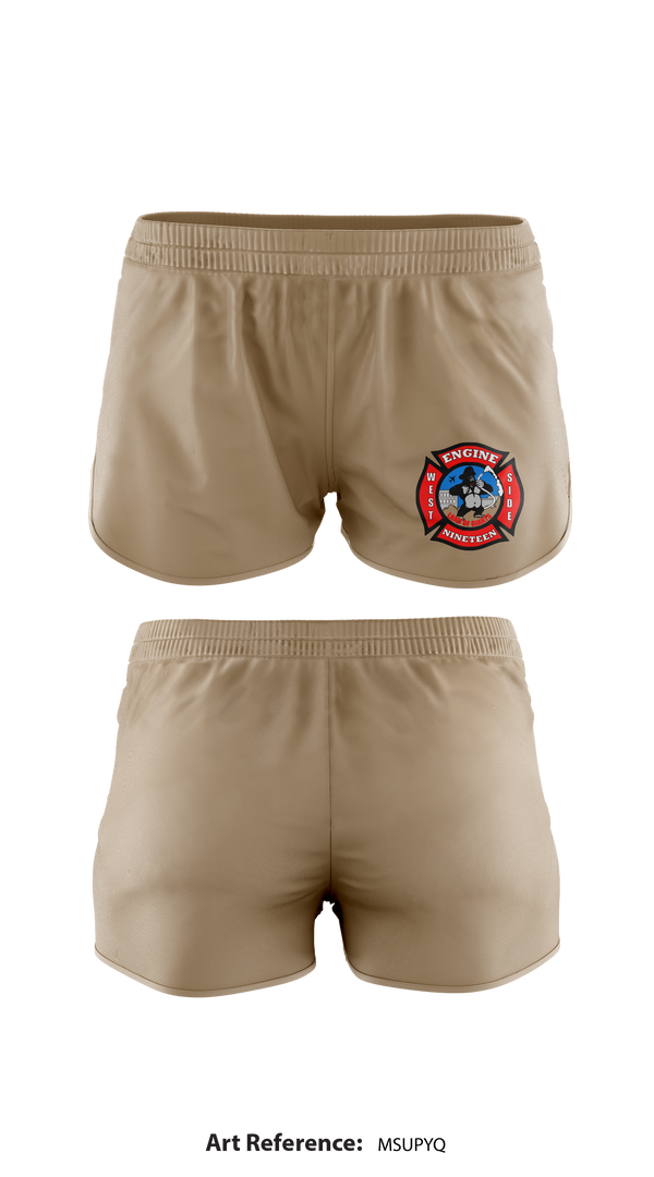 Womens Shorts, Station 19, Fire Department, Teamtime, Team time, sublimation, custom sports apparel, team uniforms, spirit wear, spiritwear, sports uniforms, custom shirts, team store, custom team store, fundraiser sports, apparel fundraiser