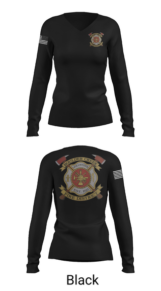 Womens Long Sleeve Vneck Shirt, Boulder creek fire, , Teamtime, Team time, sublimation, custom sports apparel, team uniforms, spirit wear, spiritwear, sports uniforms, custom shirts, team store, custom team store, fundraiser sports, apparel fundraiser