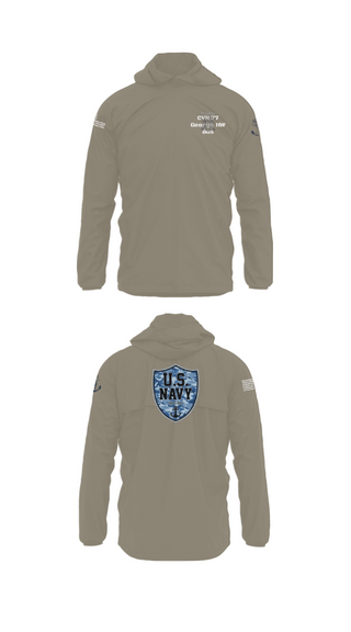 Windbreaker, CVN 77 George HW Bus, Navy, Teamtime, Team time, sublimation, custom sports apparel, team uniforms, spirit wear, spiritwear, sports uniforms, custom shirts, team store, custom team store, fundraiser sports, apparel fundraiser