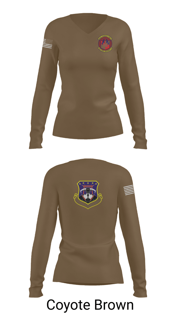 Womens Long Sleeve Vneck Shirt, 18th Civil Engineer Sq, Air Force, Teamtime, Team time, sublimation, custom sports apparel, team uniforms, spirit wear, spiritwear, sports uniforms, custom shirts, team store, custom team store, fundraiser sports, apparel fundraiser