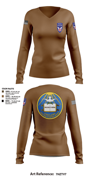 Womens Long Sleeve Vneck Shirt, 11th Infantry Division (ABN), Army, Teamtime, Team time, sublimation, custom sports apparel, team uniforms, spirit wear, spiritwear, sports uniforms, custom shirts, team store, custom team store, fundraiser sports, apparel fundraiser