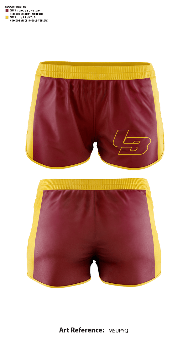 Womens Shorts, Los Banos High School Cross Country, Cross Country, Teamtime, Team time, sublimation, custom sports apparel, team uniforms, spirit wear, spiritwear, sports uniforms, custom shirts, team store, custom team store, fundraiser sports, apparel fundraiser
