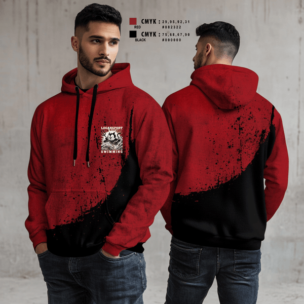 Hoodie, Logansport High School Swimming, Swimming, Teamtime, Team time, sublimation, custom sports apparel, team uniforms, spirit wear, spiritwear, sports uniforms, custom shirts, team store, custom team store, fundraiser sports, apparel fundraiser