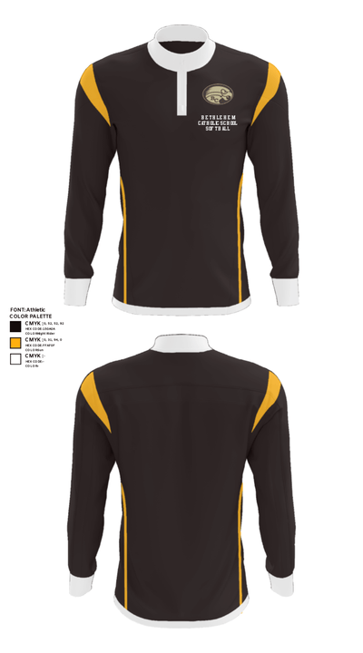 Bethlehem Catholic School Softball 33545016 Quarter Zip Jacket - 38