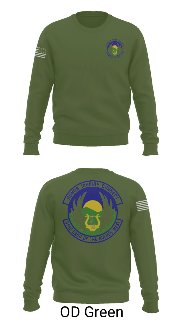 Crew Neck Sweatshirt, USAF Band of the Golden West, , Teamtime, Team time, sublimation, custom sports apparel, team uniforms, spirit wear, spiritwear, sports uniforms, custom shirts, team store, custom team store, fundraiser sports, apparel fundraiser