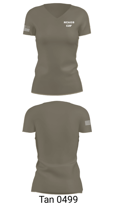NCAGS C2F 58216635 Women's Short Sleeve V-neck Shirt - 65