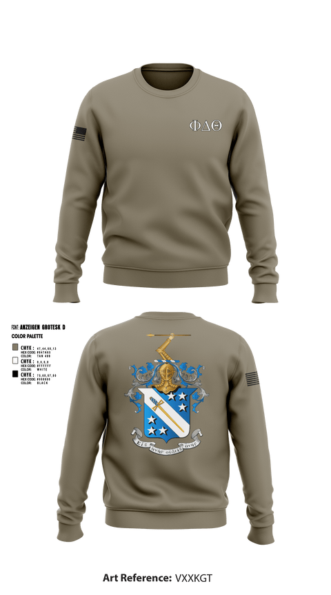 Crew Neck Sweatshirt, Phi Delta Theta, Army, Teamtime, Team time, sublimation, custom sports apparel, team uniforms, spirit wear, spiritwear, sports uniforms, custom shirts, team store, custom team store, fundraiser sports, apparel fundraiser