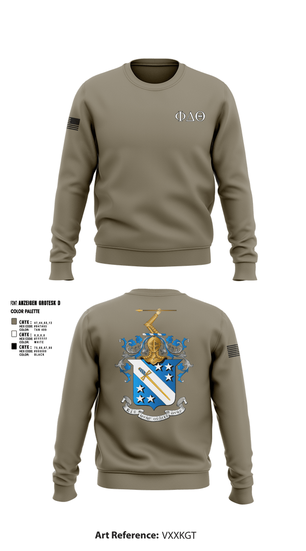 Crew Neck Sweatshirt, Phi Delta Theta, Army, Teamtime, Team time, sublimation, custom sports apparel, team uniforms, spirit wear, spiritwear, sports uniforms, custom shirts, team store, custom team store, fundraiser sports, apparel fundraiser