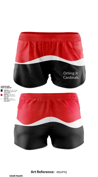 Womens Shorts, Orting Jr Cardinals, , Teamtime, Team time, sublimation, custom sports apparel, team uniforms, spirit wear, spiritwear, sports uniforms, custom shirts, team store, custom team store, fundraiser sports, apparel fundraiser