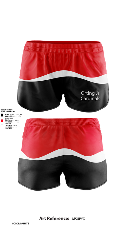 Orting Jr Cardinals 66929209 Women's Shorts - 1