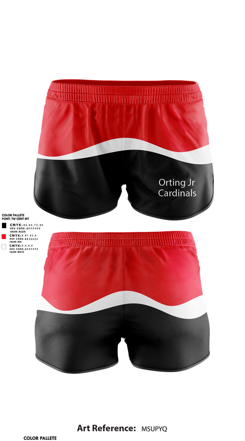 Womens Shorts, Orting Jr Cardinals, , Teamtime, Team time, sublimation, custom sports apparel, team uniforms, spirit wear, spiritwear, sports uniforms, custom shirts, team store, custom team store, fundraiser sports, apparel fundraiser