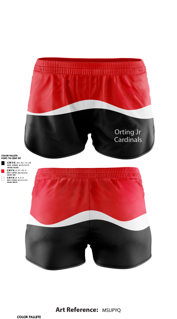 Womens Shorts, Orting Jr Cardinals, , Teamtime, Team time, sublimation, custom sports apparel, team uniforms, spirit wear, spiritwear, sports uniforms, custom shirts, team store, custom team store, fundraiser sports, apparel fundraiser