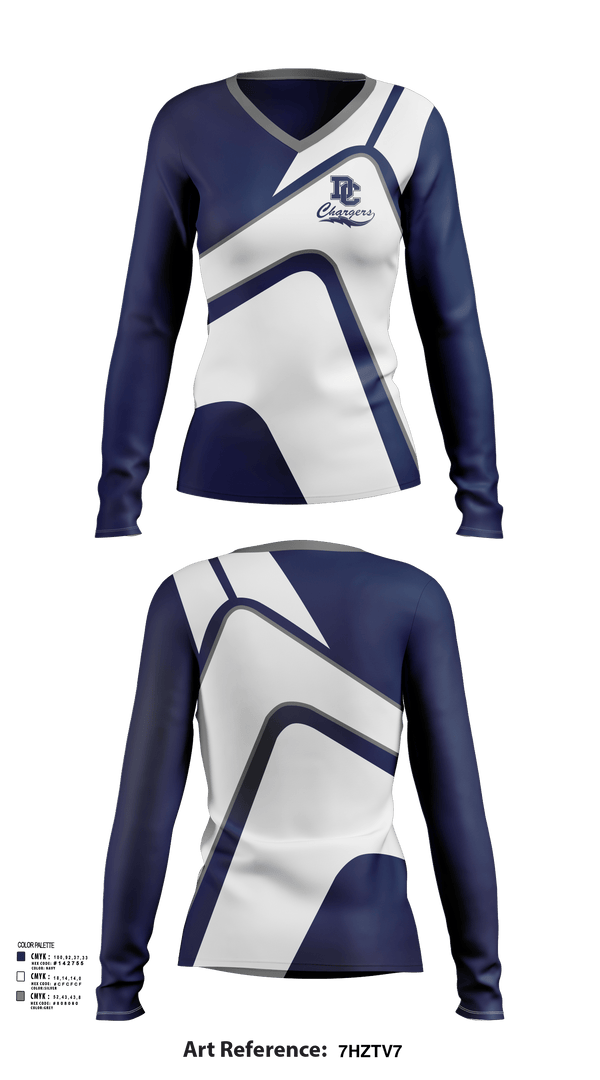 Womens Long Sleeve Vneck Shirt, Dassel-Cokato Middle School, Spirit Store, Teamtime, Team time, sublimation, custom sports apparel, team uniforms, spirit wear, spiritwear, sports uniforms, custom shirts, team store, custom team store, fundraiser sports, apparel fundraiser