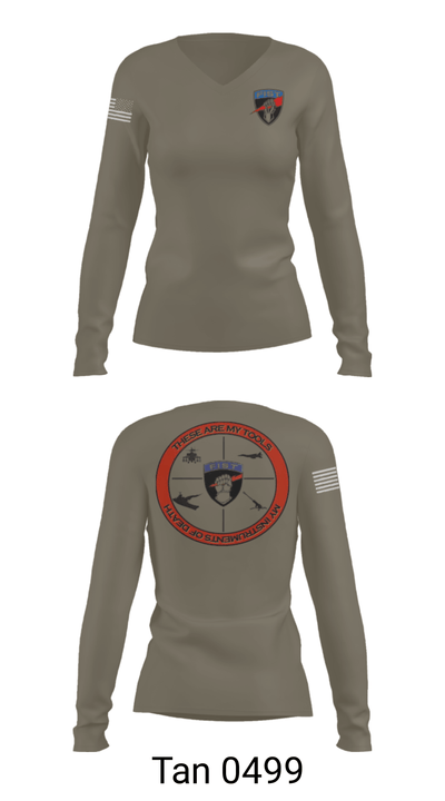 Bravo 1/78th FA 82804749 Women's Long Sleeve V-neck Shirt - 77