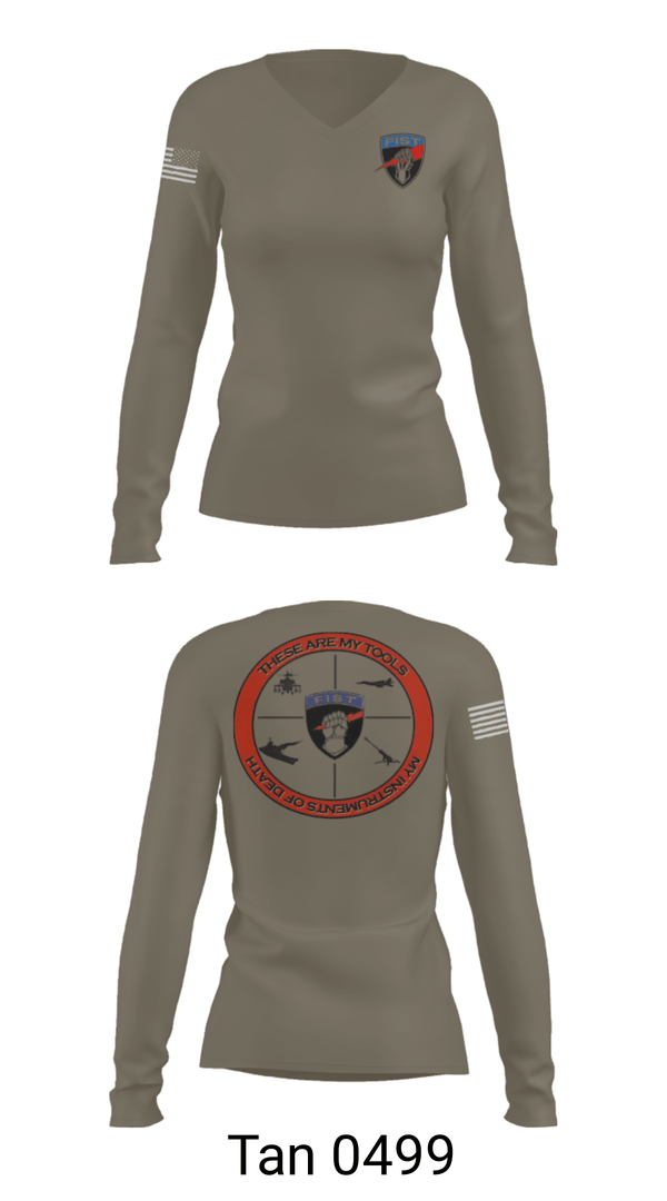 Womens Long Sleeve Vneck Shirt, Bravo 1/78th FA, Army, Teamtime, Team time, sublimation, custom sports apparel, team uniforms, spirit wear, spiritwear, sports uniforms, custom shirts, team store, custom team store, fundraiser sports, apparel fundraiser