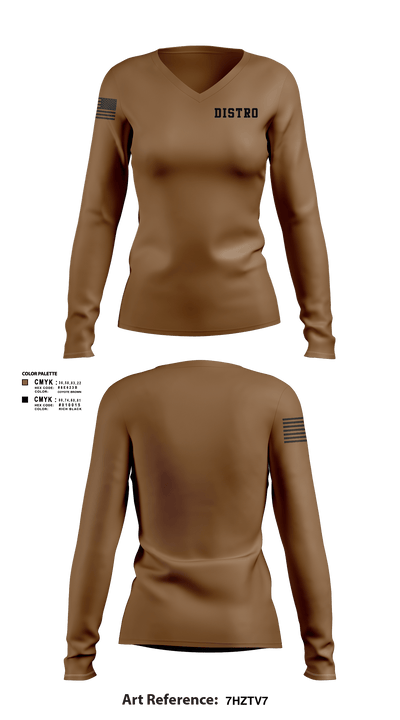 Distro 84236650 Women's Long Sleeve V-neck Shirt - 1