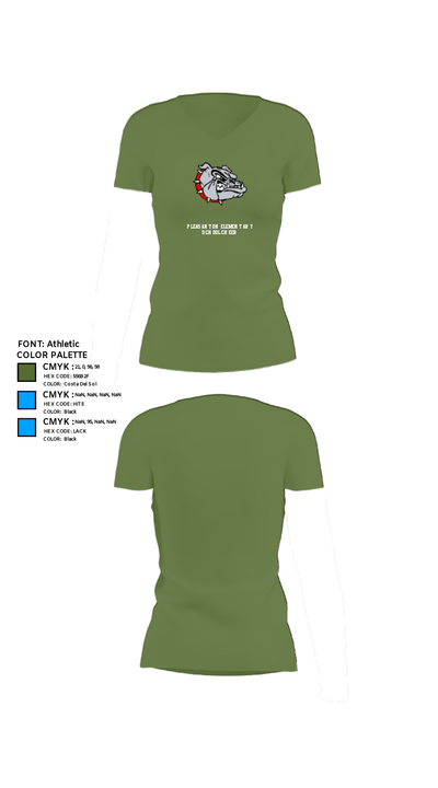 Pleasanton Elementary School Cheer 69415211 Women's Short Sleeve V-neck Shirt - 20