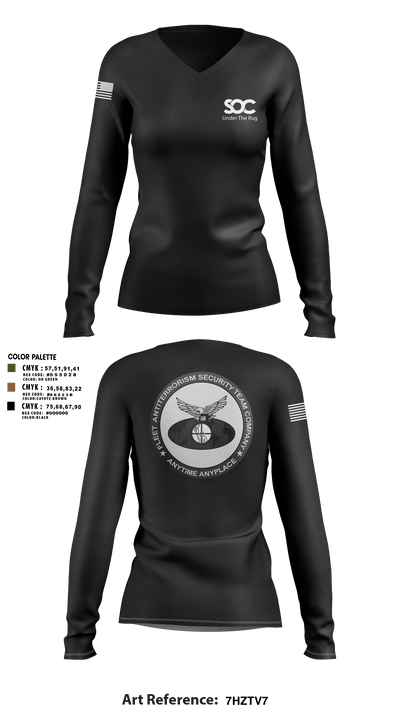 F.A.S.T. 47568902 Women's Long Sleeve V-neck Shirt - 103