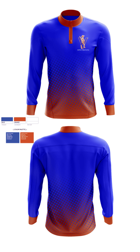 Quarter Zip Jacket, Bowie, Wrestling, Teamtime, Team time, sublimation, custom sports apparel, team uniforms, spirit wear, spiritwear, sports uniforms, custom shirts, team store, custom team store, fundraiser sports, apparel fundraiser