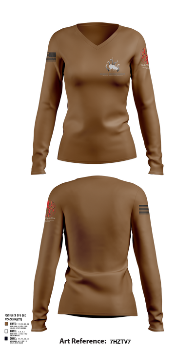 Kraken Defense Group 92519053 Women's Long Sleeve V-neck Shirt - 115