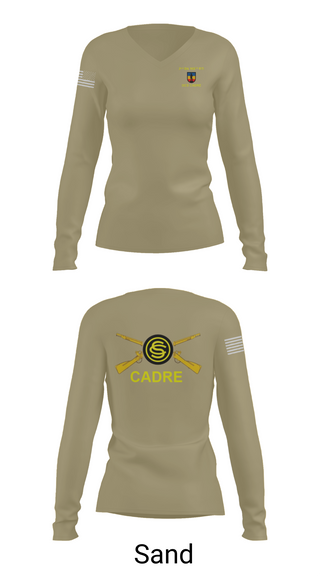 Womens Long Sleeve Vneck Shirt, 106th RTI OCS, , Teamtime, Team time, sublimation, custom sports apparel, team uniforms, spirit wear, spiritwear, sports uniforms, custom shirts, team store, custom team store, fundraiser sports, apparel fundraiser